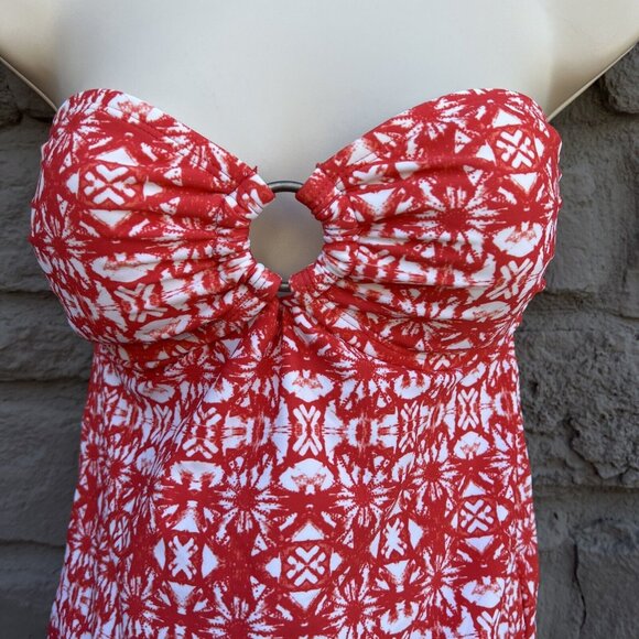 Converse One Star Orange Two Piece Swim Suit Bikini Set Strapless Ring Medium M - Picture 3 of 9